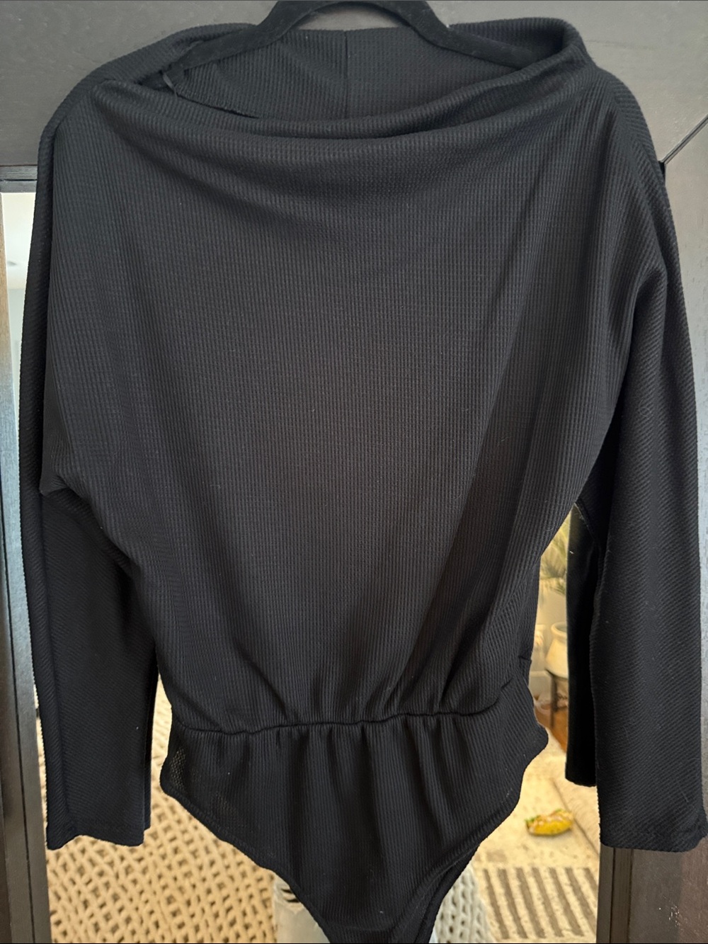 Classic Black Long-Sleeve Bodysuit Top